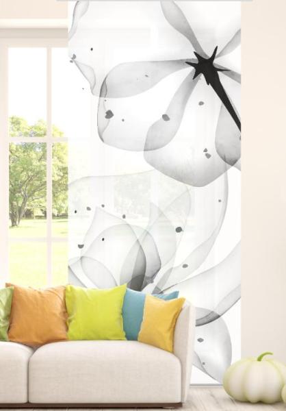 Graue Blumen - Kunstmotiv modern